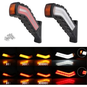 Resim Parallax 12-24V Römork Yan Işaret Lambaları Akan Su Dönüş Sinyal Lambası (Yurt Dışından) 
