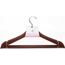 Resim Ahşap Görünümlü Plastik Elbise Askısı 3 Lü Royaleks-ak439 Renkli 