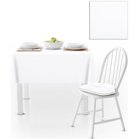 Resim Beyaz Düz Renk Petek Dokuma Masa Örtüsü 140x260 