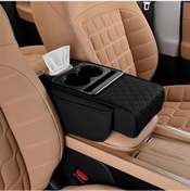 Resim Boatshop1 Siyah Yüksek Kaliteli Konforlu Fonksiyonlu Evrensel Araba Kol Dayama Kutusu 2 Cep 2 Bardaklik 