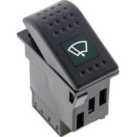 Resim Allestock Universal Silecek Düğmesi Anahtarı 3 Pin Rocker Switch Buton - Ampullü 12V 