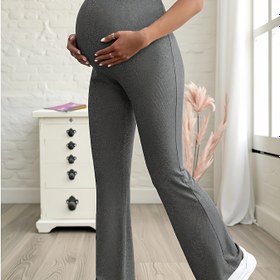 Resim Kadınların Yüksek Bel Esnek Hamilelik Pantolonları, Elastik Bel ve Düğme Kapatma ile - Zarif Flared Bacak Tasarımı, Rahatlık ve Destek için Nefes Alabilen Esnek Kumaş, Günlük Geziler ve Rahat Giyim için Mükemmel, Rahat Hamilelik Kıyafetleri, Rahat Hamilelik Modası, Dayanıklı Hamilelik Kumaşı 