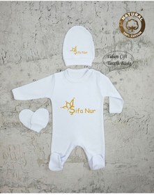 Resim yzc home size dair... K1007 Isimli Kız Bebek Tulum Şapka Eldiven 