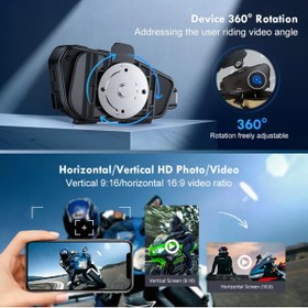 Resim Q28 Kameralı Motosiklet Kask Kulaklık Bluetooth 5.3 Su Geçirmez 1080P Hd 