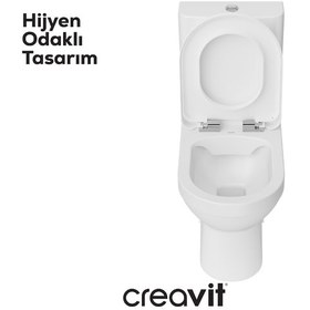 Resim Creavit Lara Duroplast Yavaş Kapanan Klozet Kapaklı Beyaz Set 