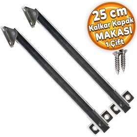 Resim Badem10 Kalkar Kapak Makası Dolap Çekmece Metal 25 cm Sessiz Açma Kapama Amortisör Piston (1 Çift) 