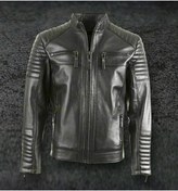 Resim FIRAT PELLE Erkek Siyah Hakiki Deri Ceket 