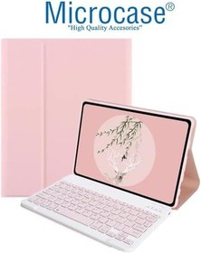 Resim Microcase Lenovo Tab M10 TB328FU 10.1 inch Tablet ile uyumlu Bluetooth Klavyeli Standlı Kılıf - BKK4 Pembe 