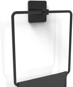 Resim SANEC® Kendiliğinden Yapışkanlı Siyah Paslanmaz Metal Kare Havluluk 