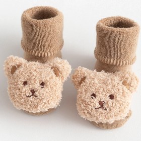 Resim Uıowoo Pamuklu Bebek Yer Çorapları - Kalın Ve Sıcak, Kaymaz Taban - İlk Adım Ve Kış İçin Sarı 