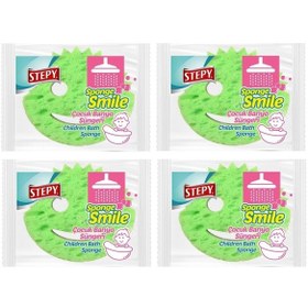 Resim Stepy Sponge Smile Çocuk Banyo Süngeri X 4 Paket 