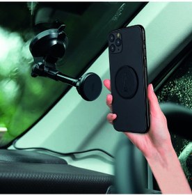 Resim Araba Araç İçi Telefon Tutucu Uzatılabilir Kollu Güçlü Vantuzlu 360 Dönen Sarsılmaz Manyetik Tutucu 