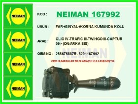 Resim Far Sınyal Korna Kumanda Kolu Clıo 4-trafıc 3-twıngo 3-captur 2009 On/arka Sıs 255675887r 8201167992 