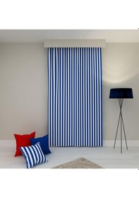 Resim PAREDORA Lacivert Çizgili Tek Kanat Fon Perde 