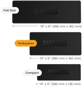 Resim Glorious Gaming Sound Buharlı Klavye Matı - Kapitone Kenarlar, Klavye Gürültülerini ve Titreşimleri Emer, Çamaşır Makinesinde Yıkanabilir, Kaymaz Taban, Çoğu TKL Klavyeye Uygun, Siyah 