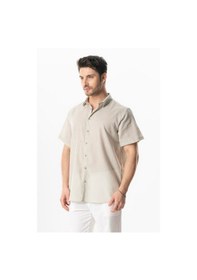 Resim Kısa Kol Poplin Akdeniz Erkek Yazlık Gömlek Taş Tas Taş 