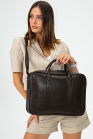 Resim Necati Çanta Macbook Organizer Laptop Evrak Çantası 15.6" & 16" Inç Kahverengi 
