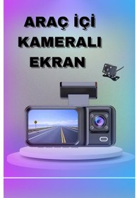 Resim 1080p 3 Lensli Wi Fi Araç İçi Kameralı Ekran Dvr Kaydedici Gece Görüşlü 