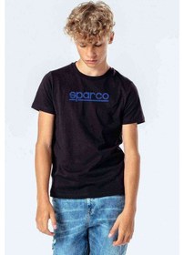 Resim Sparco Logo Baskılı Unisex Çocuk Siyah Tshirt (528364533) 