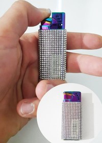 Resim RELATOS Metal Kasa Renkli Kristal Taşlı Kaplama Turbo Pürmüz Çakmak Doldurulabilir Çakmak 
