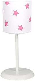 Resim Masa Lambası Kumaş Abajur-Beyaz Yıldız 