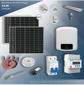 Resim 5kw Monofaz On-grid Paket Sistem 