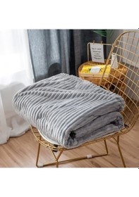 Resim Mulberry Tek Kişilik Fitilli Yumuşak Dokulu Tv Battaniye 120 x 170 Açık Gri 