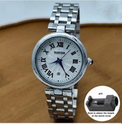 Resim Fochsia Gümüş Beyaz Kadın Klasik Kasa Çelik Kayış Takvimi Mavi Kadran Kol Saati Hediye Diğer 