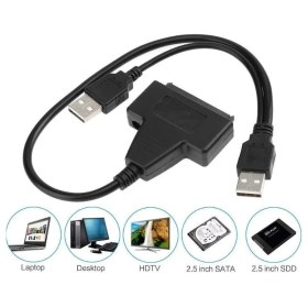 Resim USB 2.0 2.5 3.5 Inç Sata SSD HDD Hard Disk Dc Güç Çevirici Dönüştürücü Adaptör Kablosu ve Uyumlu Ada 