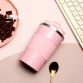 Resim Shun Shop 380ML Paslanmaz Çelik Çift Duvar Vakum Kahve Kahve Açık Boş Zaman Portatif Araba Kupası (Yurt Dışından) 
