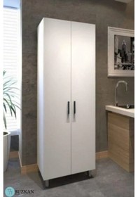 Resim % 100 Mdf Çok Amaçlı Beyaz Dolap 60 Cm 