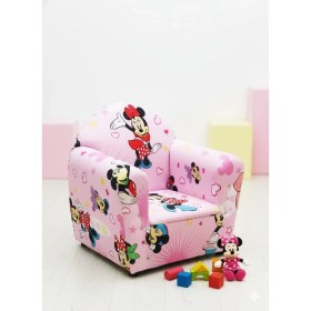 Resim Forte Luva Mickey Mouse Desenli Pembe Çocuk Koltuğu Klasik Tasarım Ahşap Malzemeden Üretilmiş 