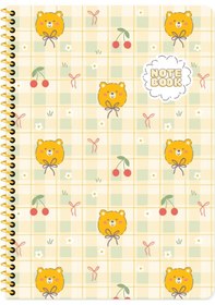 Resim Keskin A4 Kareli Karton Kapak Kawaii Defter - Ayıcık Turuncu 
