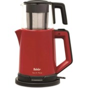 Resim Fakir Tea N More Çay Makinesi – 1,7 L Su Isıtıcı, 0,7 L Cam Demlik, Kırmızı, Çift Demlikli ve Otomatik Kapanma Özellikli 