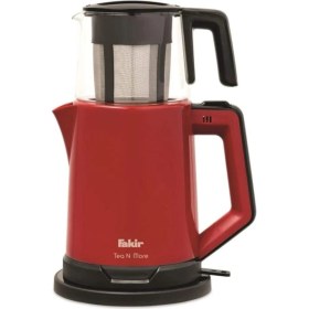 Resim Fakir Tea N More Çay Makinesi – 1,7 L Su Isıtıcı, 0,7 L Cam Demlik, Kırmızı, Çift Demlikli ve Otomatik Kapanma Özellikli 