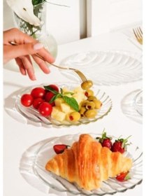Resim 6 Lı Oval Desenli Cam Kase Sunum Seti Şık Ve Dayanıklı Çerezlik, Tatlı Kasesi, Meze Ve İkramlık Sunum Tabakları 