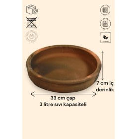 Resim Orta Boy Toprak Güveç-Fırın Kabı- Fırın Tepsisi 33 cm 5-6 Kişilik Ateşe Dayanıklı 