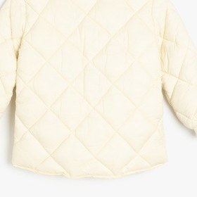 Resim Koton Düğmeli Uzun Kollu Yuvarlak Yaka Anorak Mevsimlik Mont Ekru 5skg20009aw Ekru 