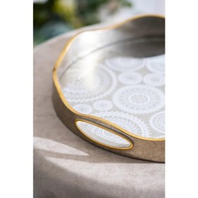 Resim Acar 2'Li Bronz Cam Tepsi - 39.5/34 Cm 