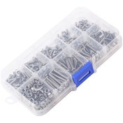 Resim Jeemson 340 Adet M3 304 Paslanmaz Çelik Çapraz Kafa Vida Ve Somun Seti - 10 Farklı Uzunluk, Şeffaf Kutu İle Organize, Rust Ve Korozyon Dirençli, Ev Ve Workshop Tamiri İçin 