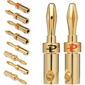 Resim Xindoker 5 Çift 24k Altın Kaplı Muz Soketi - Ses-video Amfi Hoparlör Kabloları İçin Dayanıklı Bağlayıcı 