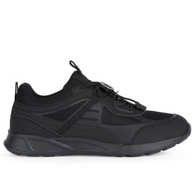 Resim Geox Men's Black Sanzio Lace-Up Leather Sneaker 