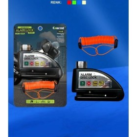 Resim Azurtech Motosiklet Alarmlı 7mm Disk Kilidi 110DB Yüksek Sesli ve Hatırlatma Kablolu 