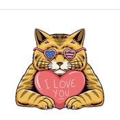 Resim Reysa Tasarım Kalpli Ked 10x10 cm Renkli Sticker 