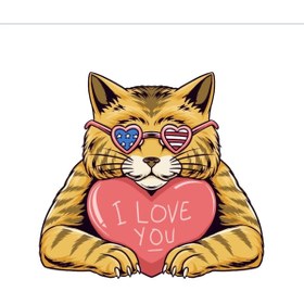 Resim Reysa Tasarım Kalpli Ked 10x10 cm Renkli Sticker 
