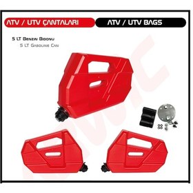 Resim Atv, Utv Benzin Bidonu + Bağlantı Aparatı 5 Litre Adet Fiyat Kırmızı 