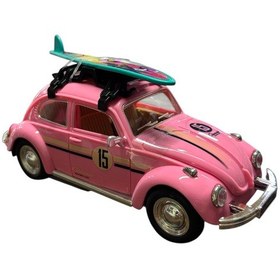 Resim Vosvos Işıklı Müzikli Kapıları Açılır Aksesuarlı Metal Araba Açık Pembe 