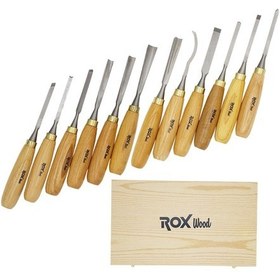Resim Rox Wood 9092 Ahşap Oyma Iskarpela Seti 12 Parça Ahşap Kutulu 