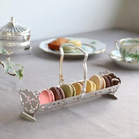 Resim Queen Anne İngiliz Gümüşü Kurabiye,makaron ve Ekmeklik Sunumluk 40 x 32 x 29 cm 