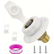 Resim Xuweiwei White Mixed Accessories Rv Tatlı Su Girişi Çek Valfli Pirinç Bağlantı 3/4 Nh Dişi 1/2 Npt Erkek Flanş Mobil Karavan Tekne 